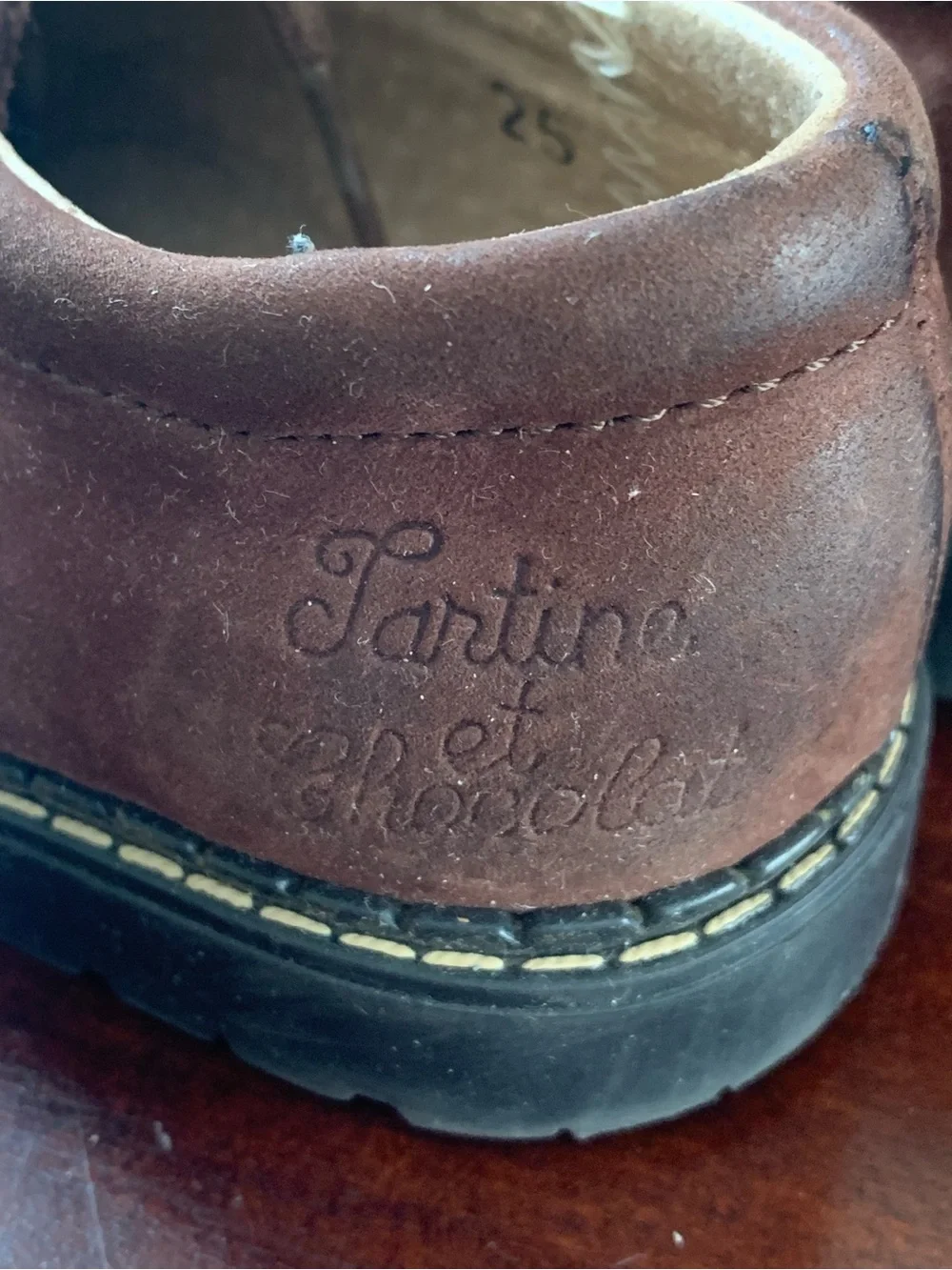 Vintage Tartine et Chocolat Toddler Brown Suede Lace-Up Casual Shoes